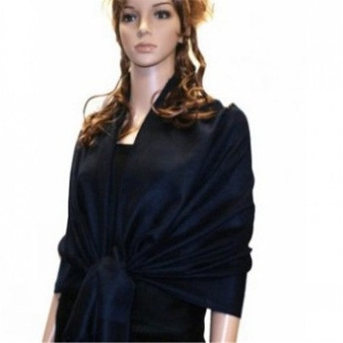 Wholesale Bulk Pack Light Paisley Pashmina Scarf - Dark Navy