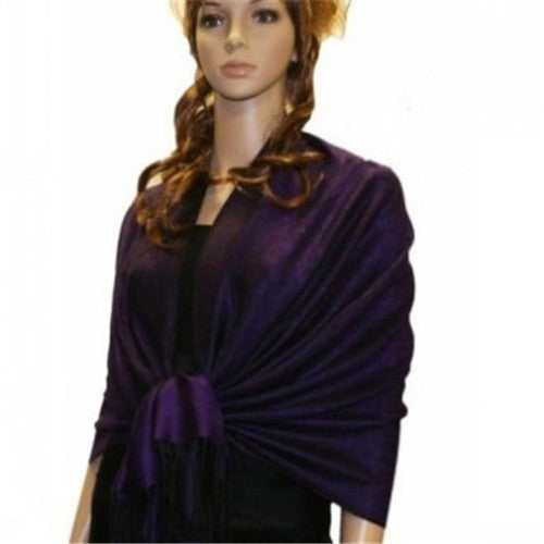 Wholesale Black Purple Paisley Pashmina Scarf