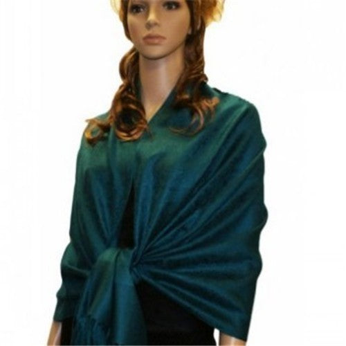 Wholesale Dark Cyan Paisley Pashmina Scarf