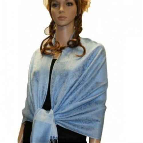 Wholesale Ice Blue Paisley Pashmina Scarf