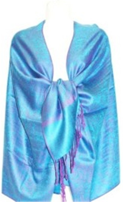 Wholesale Light Blue Purple Paisley Pashmina Scarf