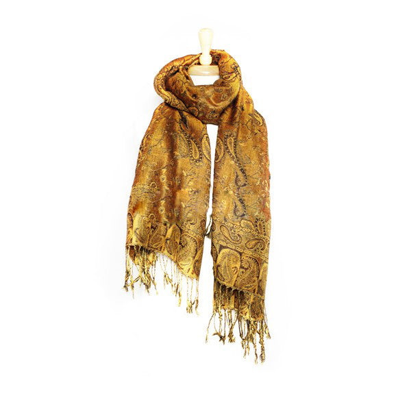 Wholesale Orange Paisley Pashmina Scarf