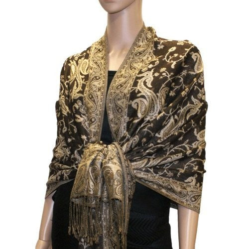 Wholesale Coffee Paisley Pashmina Scarf