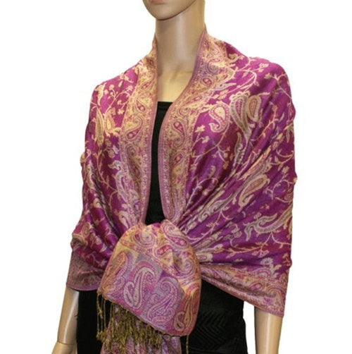 Wholesale Violet Paisley Pashmina Scarf