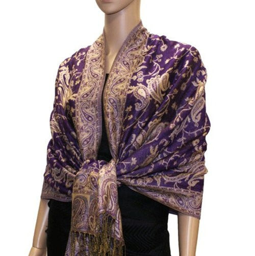 Wholesale Purple Paisley Pashmina Scarf