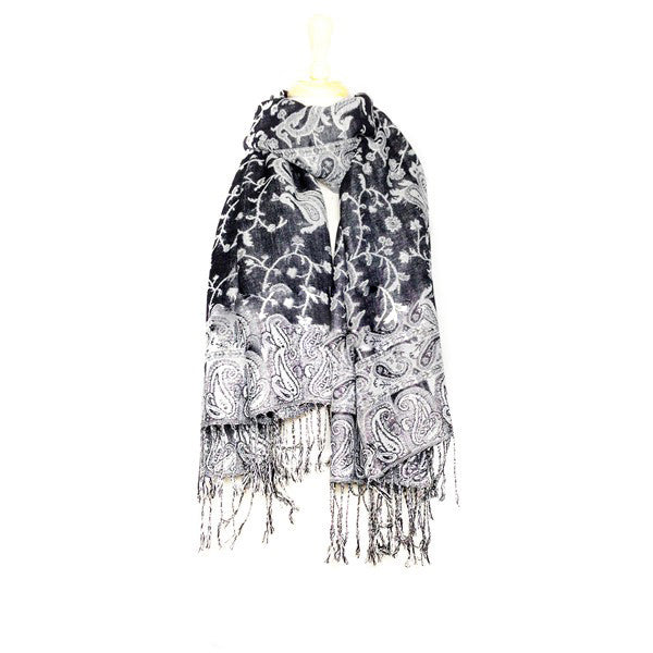 Wholesale Black Paisley Pashmina Scarf