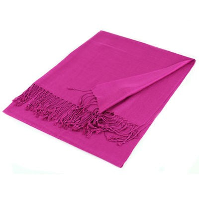 Wholesale Hot Pink Solid Pashmina Scarf