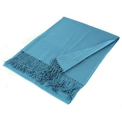 Wholesale Blue Solid Pashmina Scarf