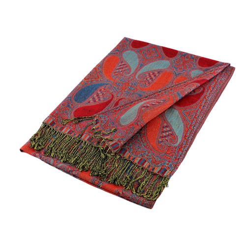 Wholesale Red Blue Paisley Pashmina Scarf