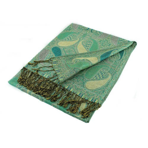 Wholesale Green Paisley Pashmina Scarf