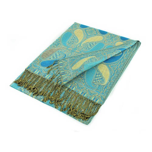 Wholesale Turquoise Blue Paisley Pashmina Scarf