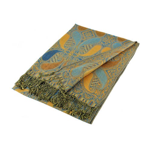 Wholesale Blue Orange Paisley Pashmina Scarf