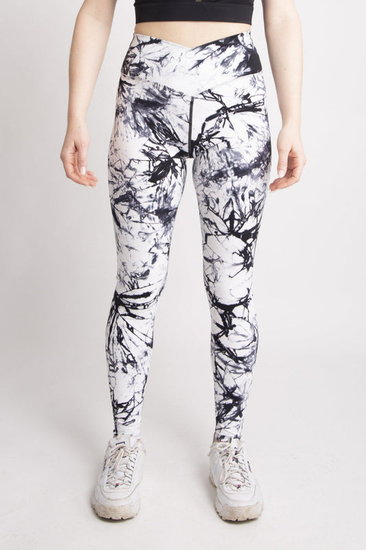 Gradient Tie-Dye Print Crossover High-Rise Tights 