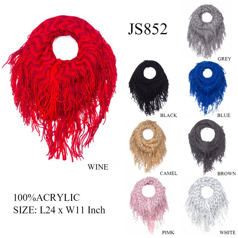 Winter Chevron Fringe Infinity Scarf cs