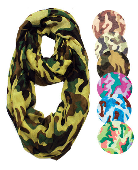 Cotton Camouflage Infinity Scarves