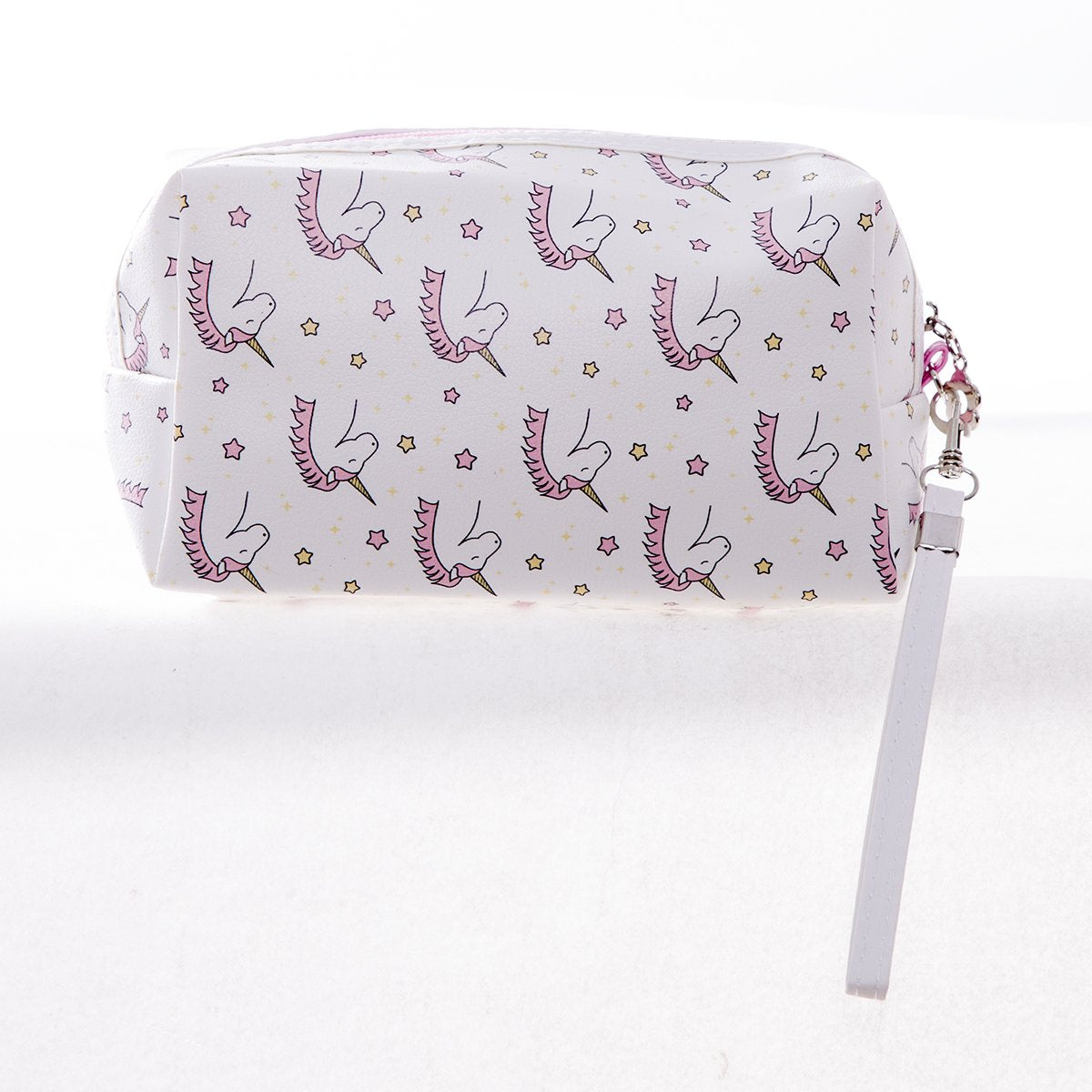 Unicorn Print Faux Leather Makeup Bag