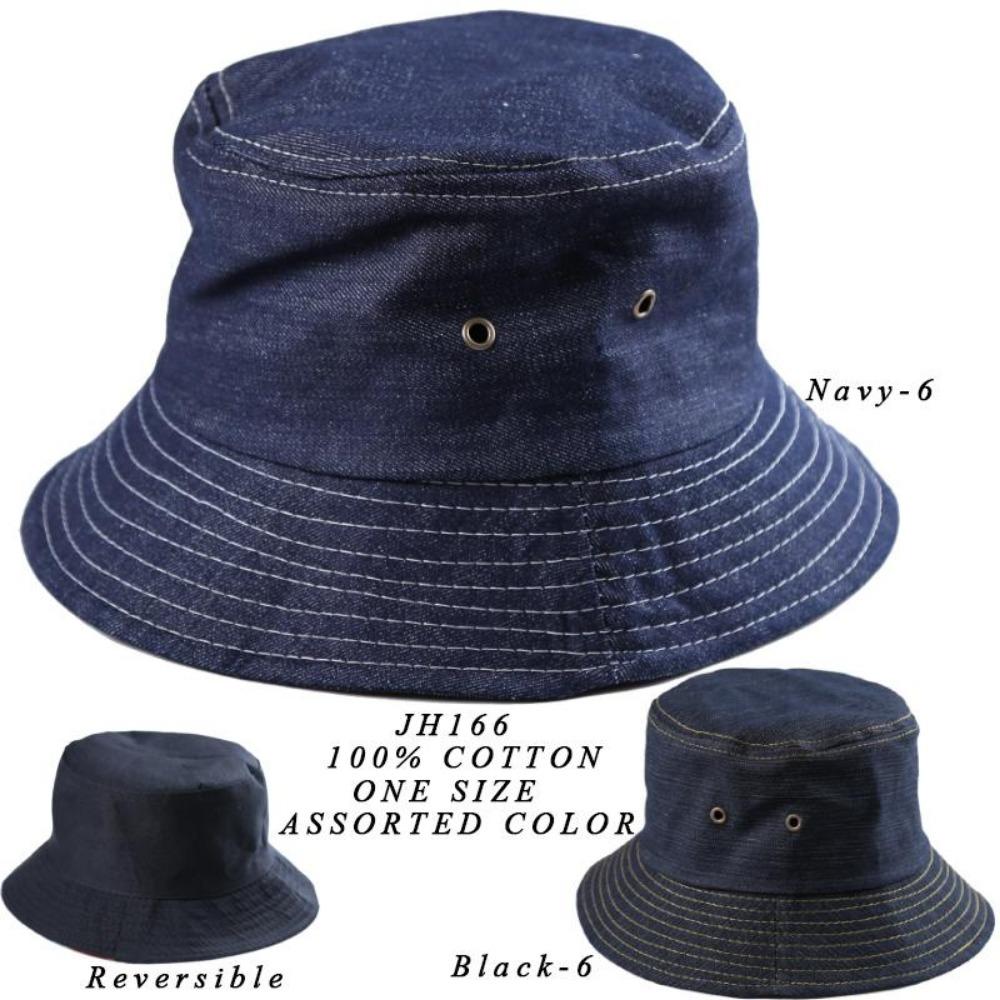 Reversible Denim Bucket Hat - 12Pc Set