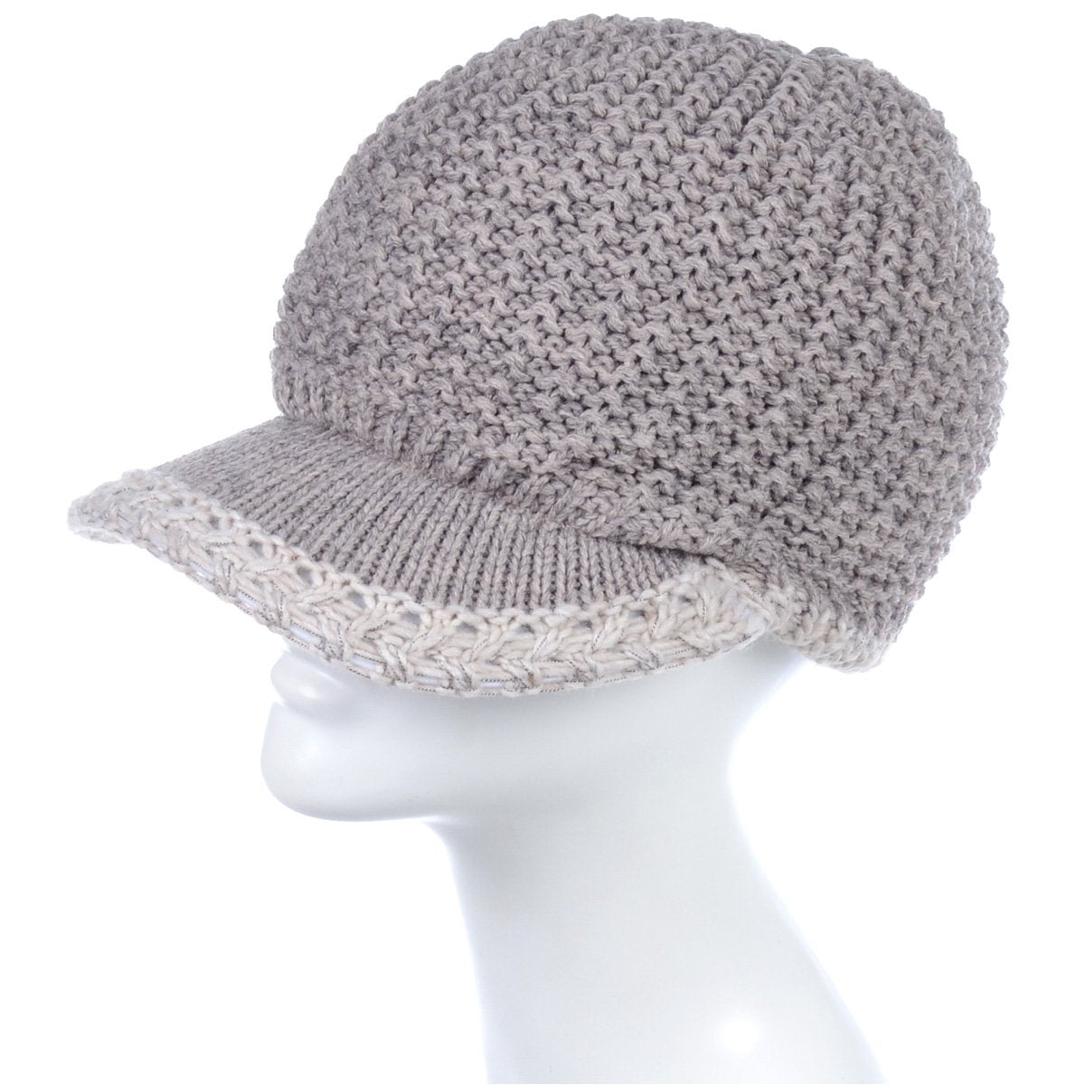 Two-Tone Knitted Hat W/ Double Lining - 12Pc Set
