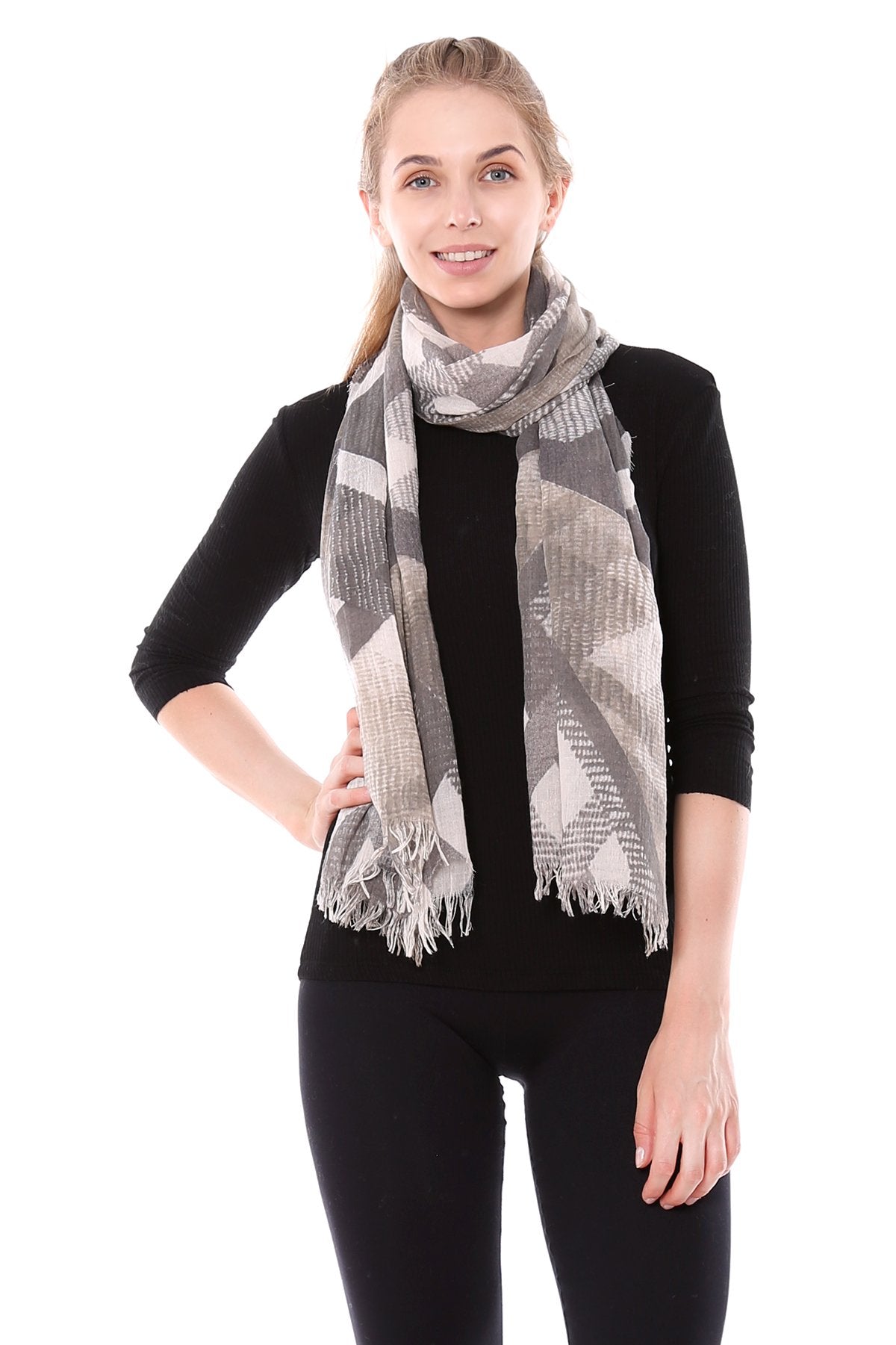 Geometric Printed Oblong Scarf