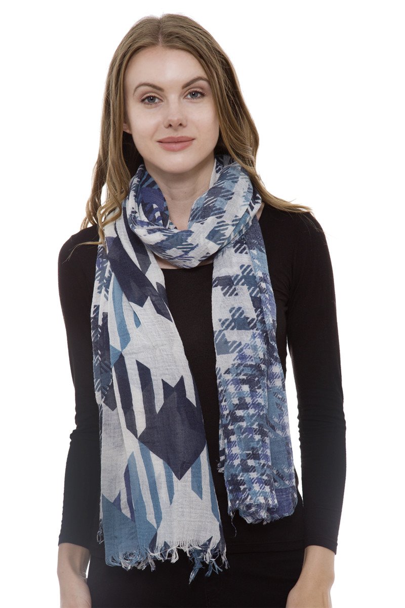 Geometric Printed Oblong Scarf