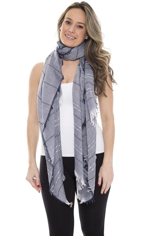 Solid Striped Oblong Scarf