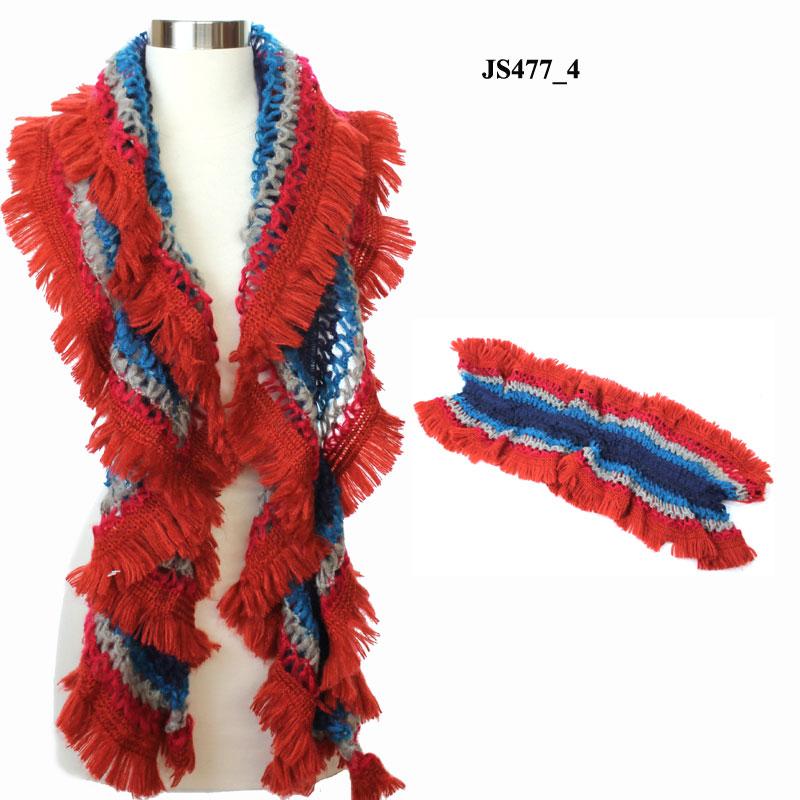 Knit Mixed Color Oblong Scarf