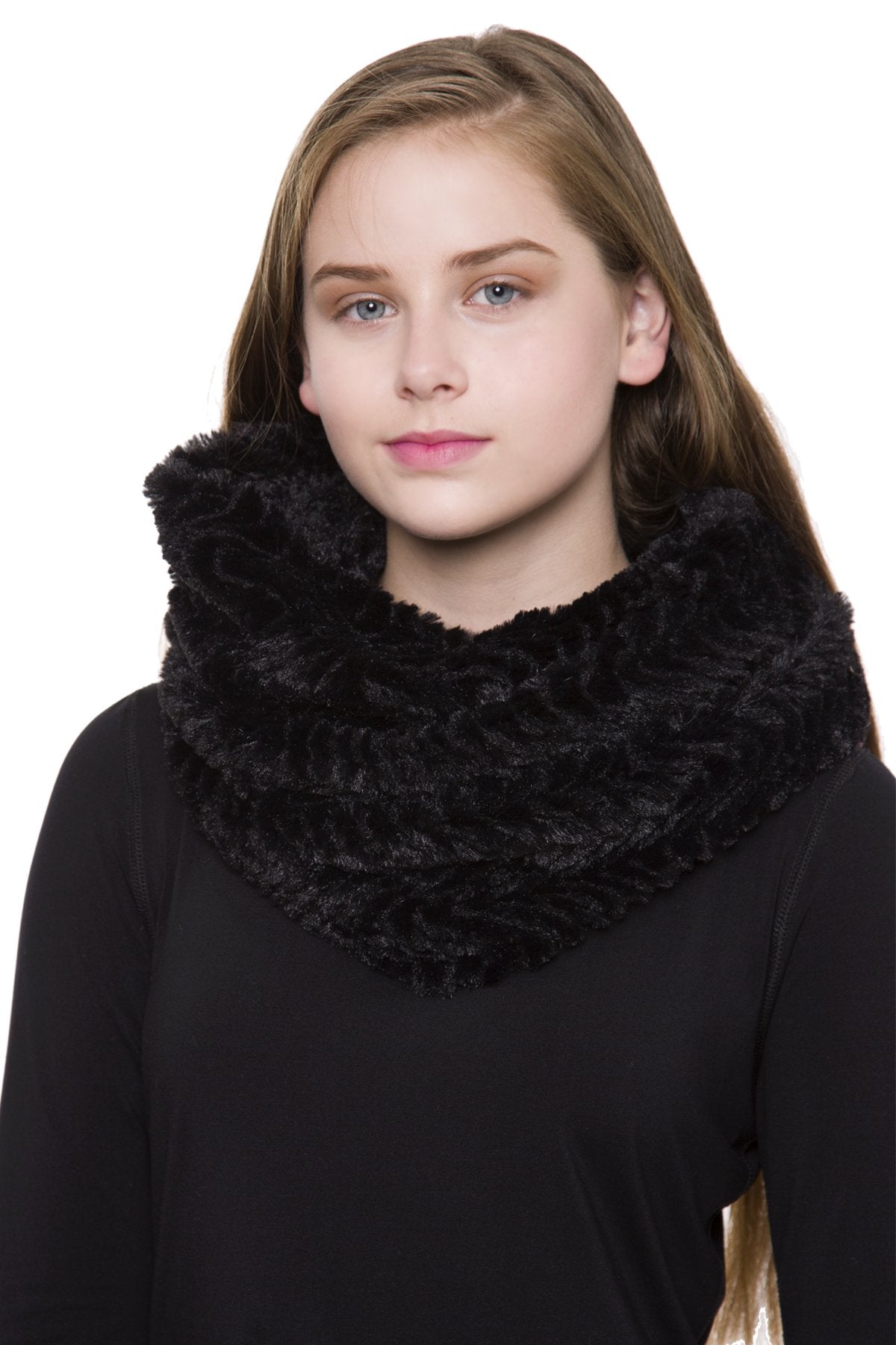 Zig Zag Faux Fur Infinity Scarf