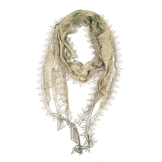 Fashion Lace Tassel Sheer Oblong Lightweight Scarf