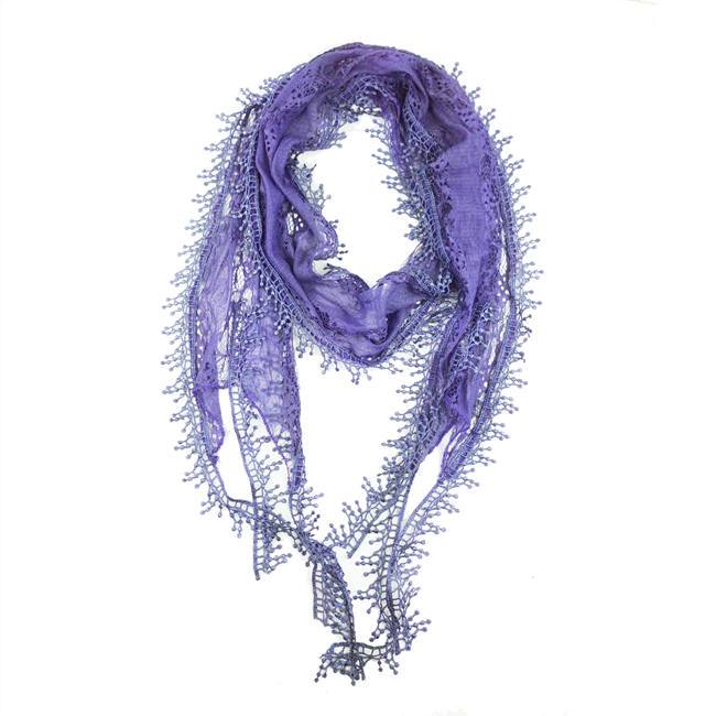 Fashion Lace Tassel Sheer Oblong Lightweight Scarf