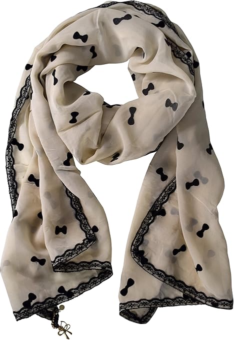 Wholesale Bulk Lot: Vintage Nautical Anchor Print Multi-color Scarf with Tan Bow for Resellers