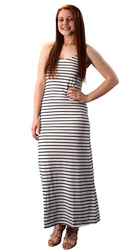 Wholesale Bulk Lot: Striped White Racerback Summer Maxi Dress Size Medium