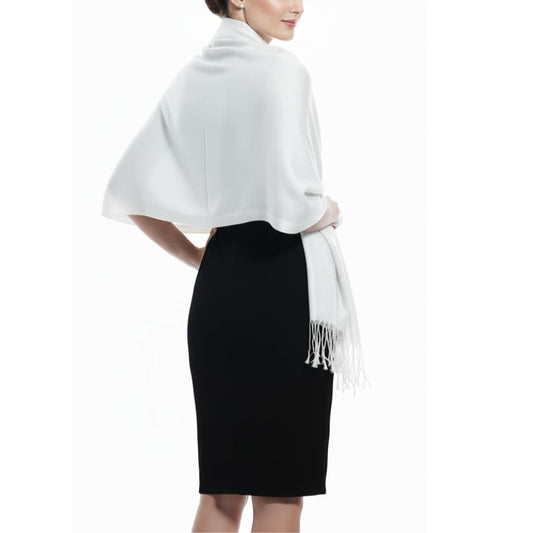 Wholesale Lot Pure White Soft Bamboo Rayon Pashmina Scarf Wrap for Resellers