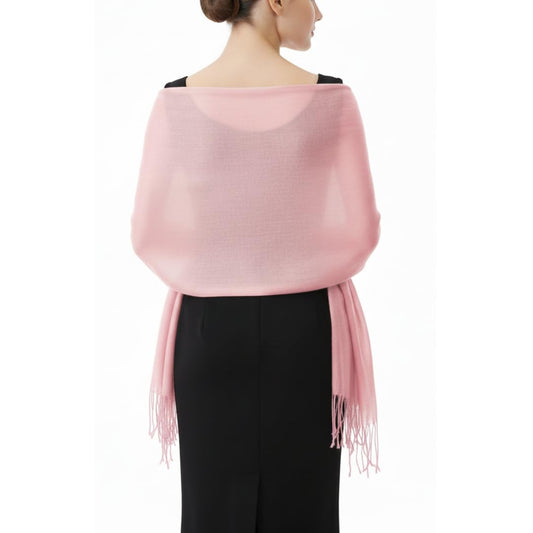 Bulk Lot Soft Bamboo Rayon Pashmina Scarf Wrap Baby Pink Reseller Pack