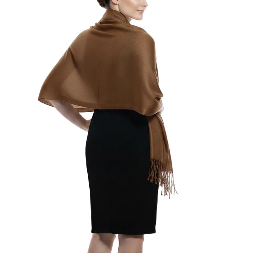 Wholesale Bulk Lot Soft Bamboo Rayon Pashmina Scarf Wrap Chocolate Brown for Resellers