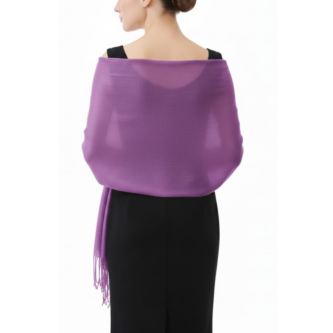 Wholesale Bulk Lot Soft Silky Rayon Pashmina Shawl Wrap Scarf Lavender for Resellers