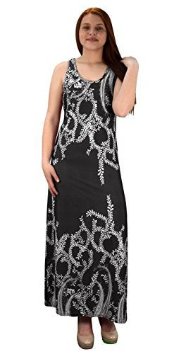 Wholesale Bulk Lot: Paisley Print Sleeveless Scoop Neck Beach Maxi Dress Black M