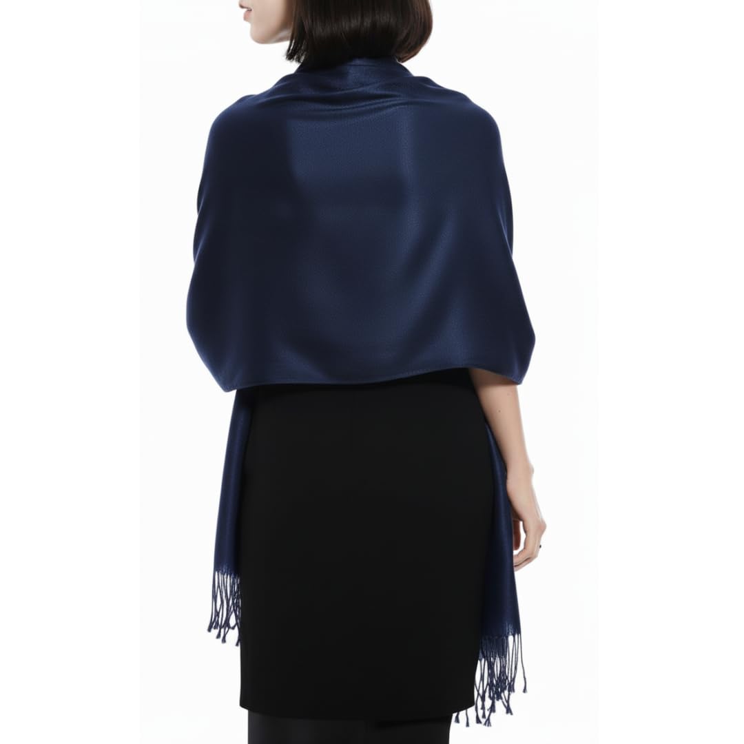Bulk Lot Soft Silky Bamboo Rayon Pashmina Scarf Wrap Midnight Blue for Resellers