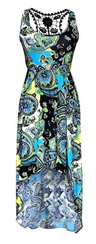 Wholesale Bulk Lot: Green Paisley Crochet Back Hi Lo Dress, Size XL