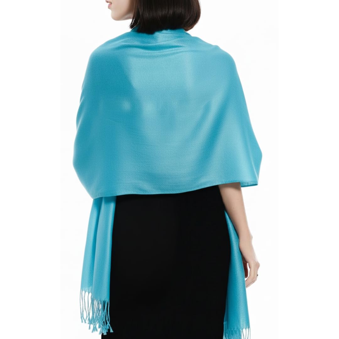 Wholesale Lot Turquoise Bamboo Rayon Pashmina Scarf Silk Feel Shawl Wrap for Resellers