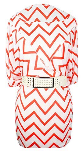 Wholesale Bulk Lot: Red and White Zig Zag Midi Day Dress with Belt Size Small