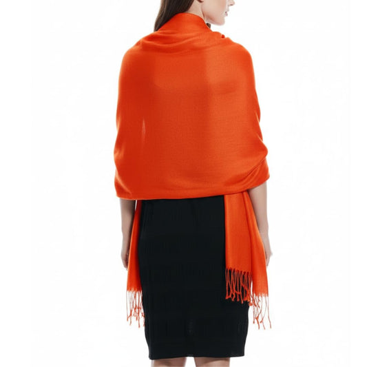 Bulk Lot Silky Bamboo Rayon Pashmina Scarf Wrap Orange Reseller Wholesale