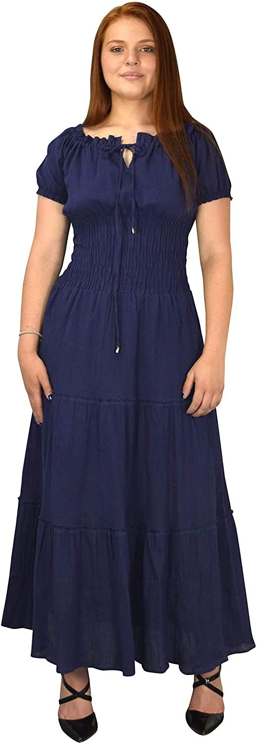 Wholesale Bulk Lot: Womens Boho Gypsy Maxi Dress Corset Navy XL