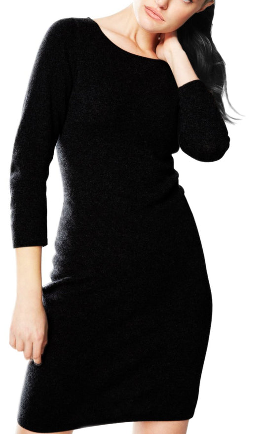Wholesale Bulk Lot: Luxury Soft Cashmere Bodycon Sweater Dress Black Large