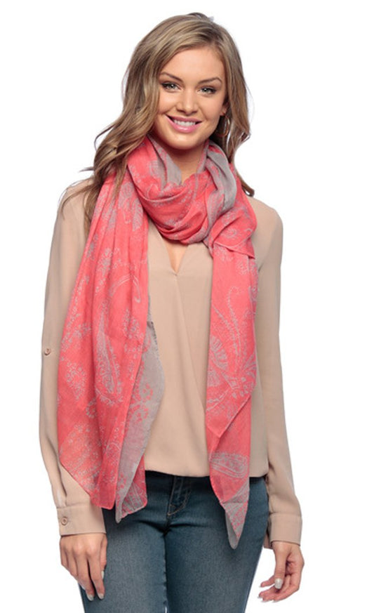 Wholesale Bulk Lot: Lightweight Paisley Design Scarf Sarong Shawl Wrap Reseller Pack