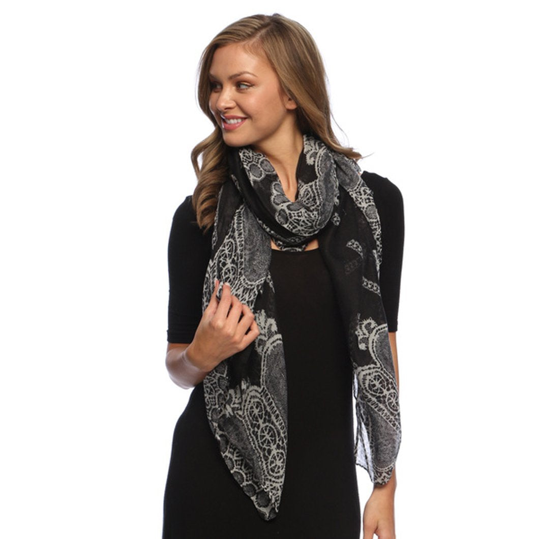 Wholesale Bulk Lot: Paisley Damask Floral Pashmina Scarf Summer Beach Sarong for Resellers