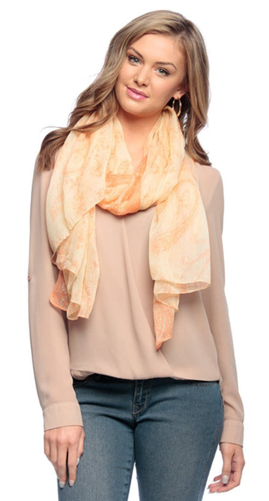 Wholesale Bulk Lot: Lightweight Paisley Design Scarf Sarong Shawl Wrap for Resellers