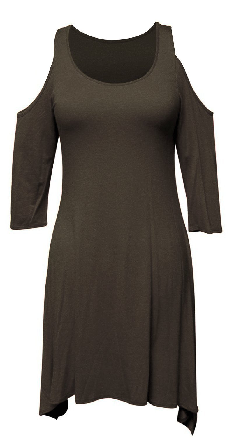 Wholesale Bulk Lot: Vintage Inspired 3/4 Slit-Sleeve Mini Dress, Medium, Gray