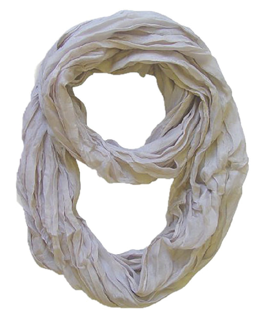 Wholesale Bulk Lot: Silver Crinkled Neon Light Infinity Loop Scarf for Resellers