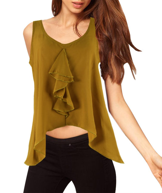 Wholesale Bulk Lot: Vintage Sheer Summer Open Back Ruffle Evening Blouse, Large