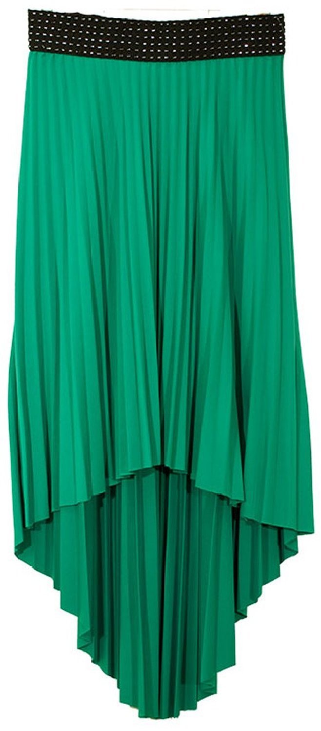 Wholesale Bulk Lot: Green Hi Lo Pleated Skirt Ribbon Elastic Waist Size Large